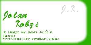 jolan kobzi business card
